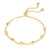 925 Sterling Silver Bracelet Small Gold Frosted Beads Push-pull Adjustable Cute 18k Gold Bracelet For Women Jewelry Gifts