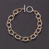 Link Bracelet for Women 2 Tone Circles Chain Silver and Gold Wire Cable Bangle Designer Inspired Bracelets Gift Jewelry