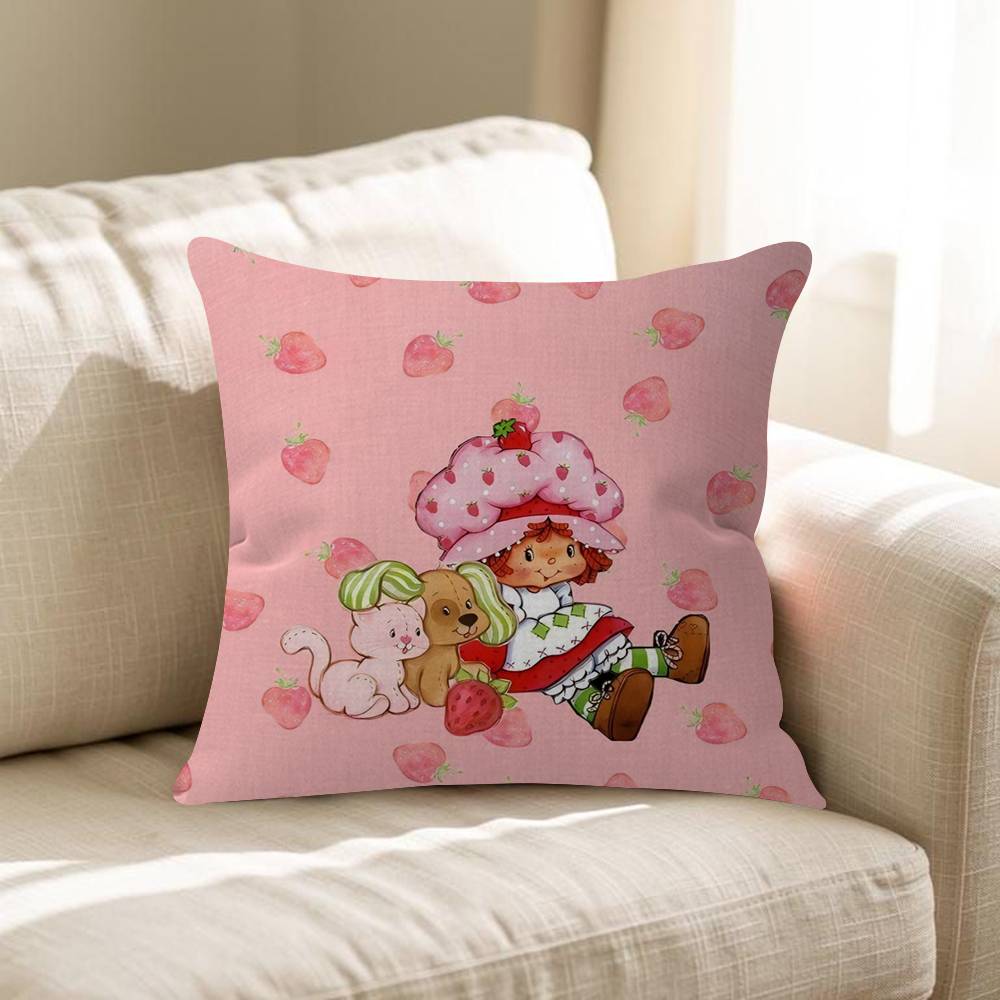 SStrawberry Vintage SShortcake Office Cushion Pillowcase Car Cushion Cover45X45CM Lumbar Pillowcase Sofa Pillowcover