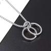 Men's Necklace Lady's Necklace Double Ring Pendant Hip Hop Titanium Necklace Pendant Accessories
