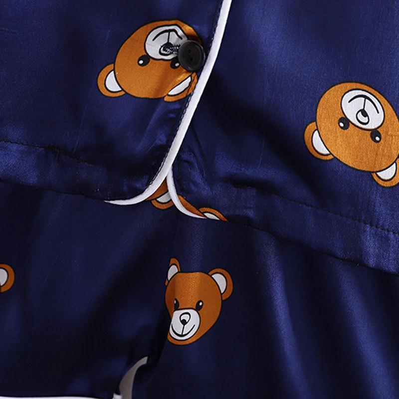 Детские пижамные комплекты для мальчиков и девочек, футболка с короткими рукавами и рисунком медведя, топы и штаны, одежда для сна для малышей, пижамы, одежда для сна