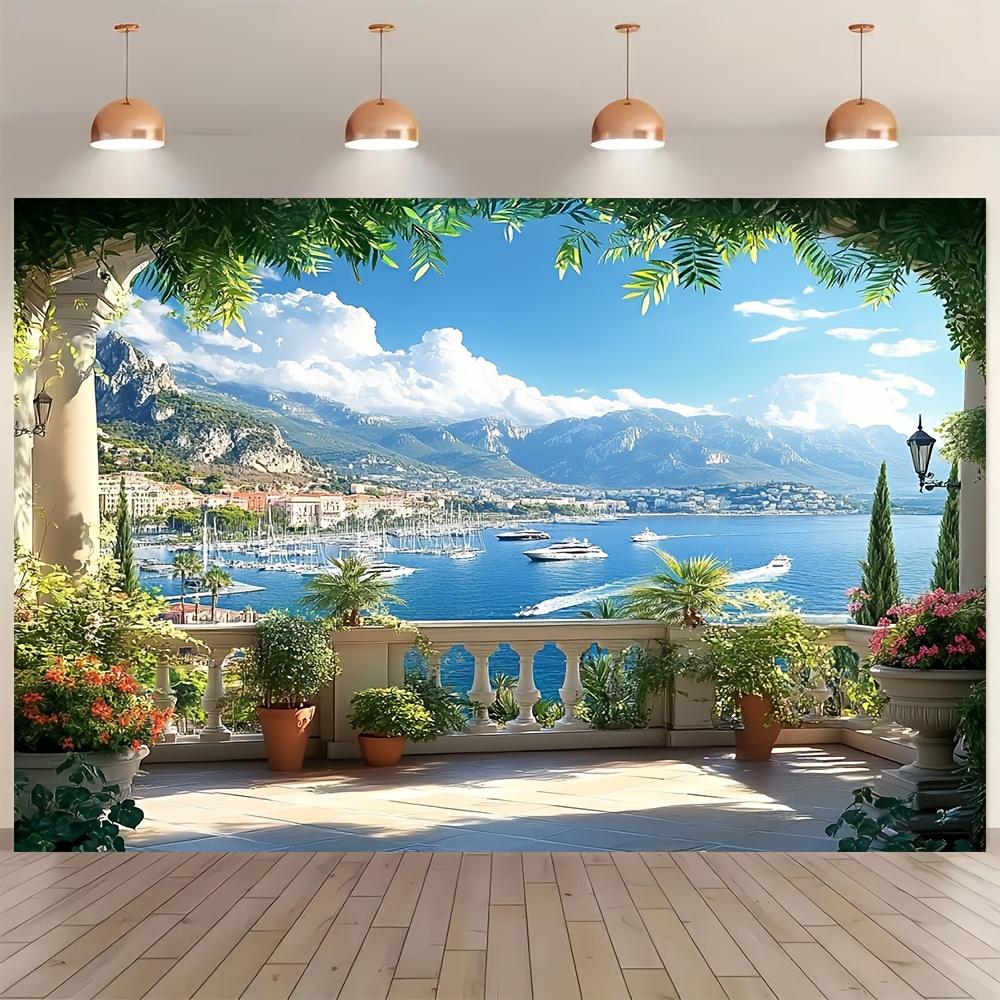1 piece, spring-themed garden backdrop, elegant spring and summer garden, suitable for party decoration and outdoor decoration.