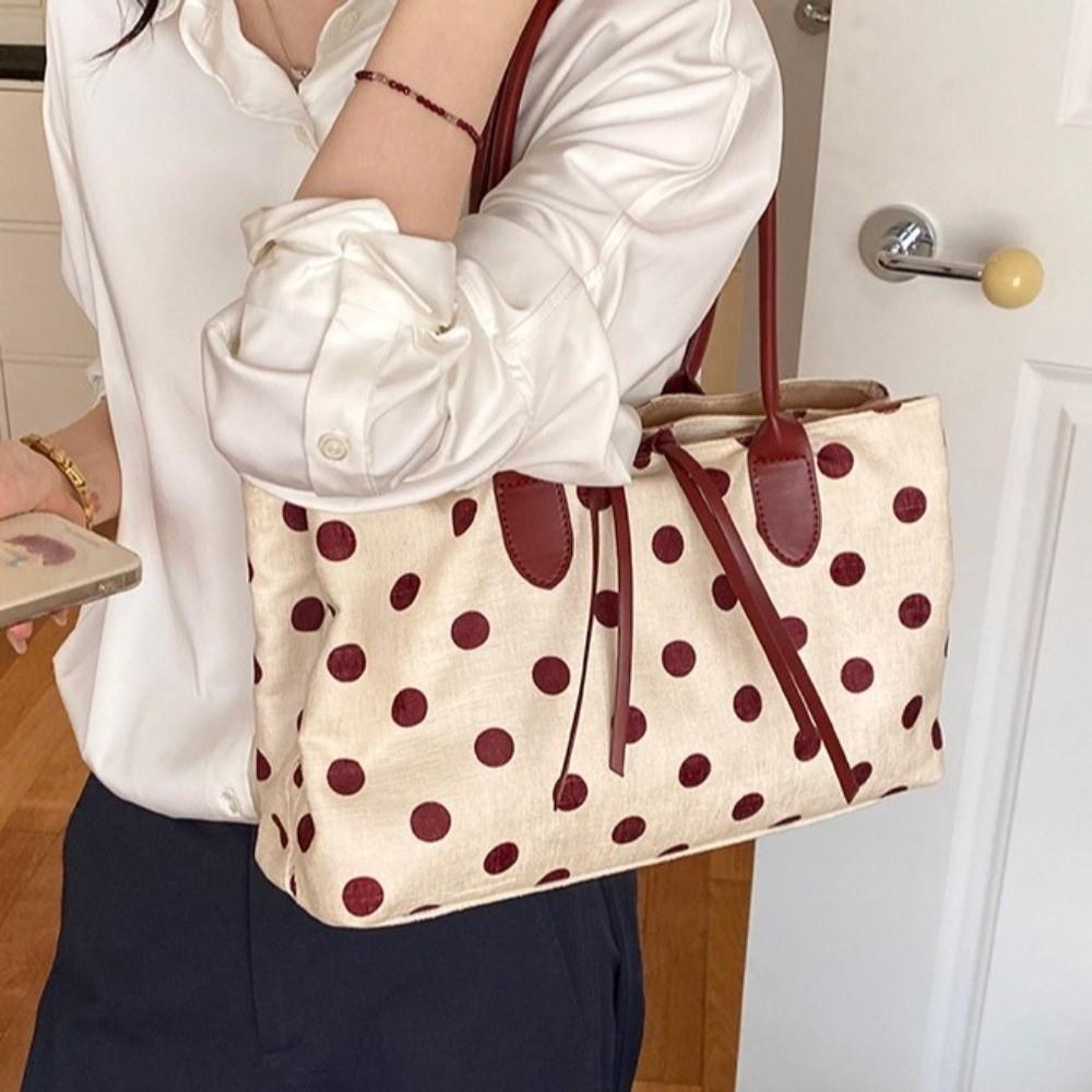 Large Capacity Multi-compartment Tote Bag Lightweight Canvas Handbag Shopping