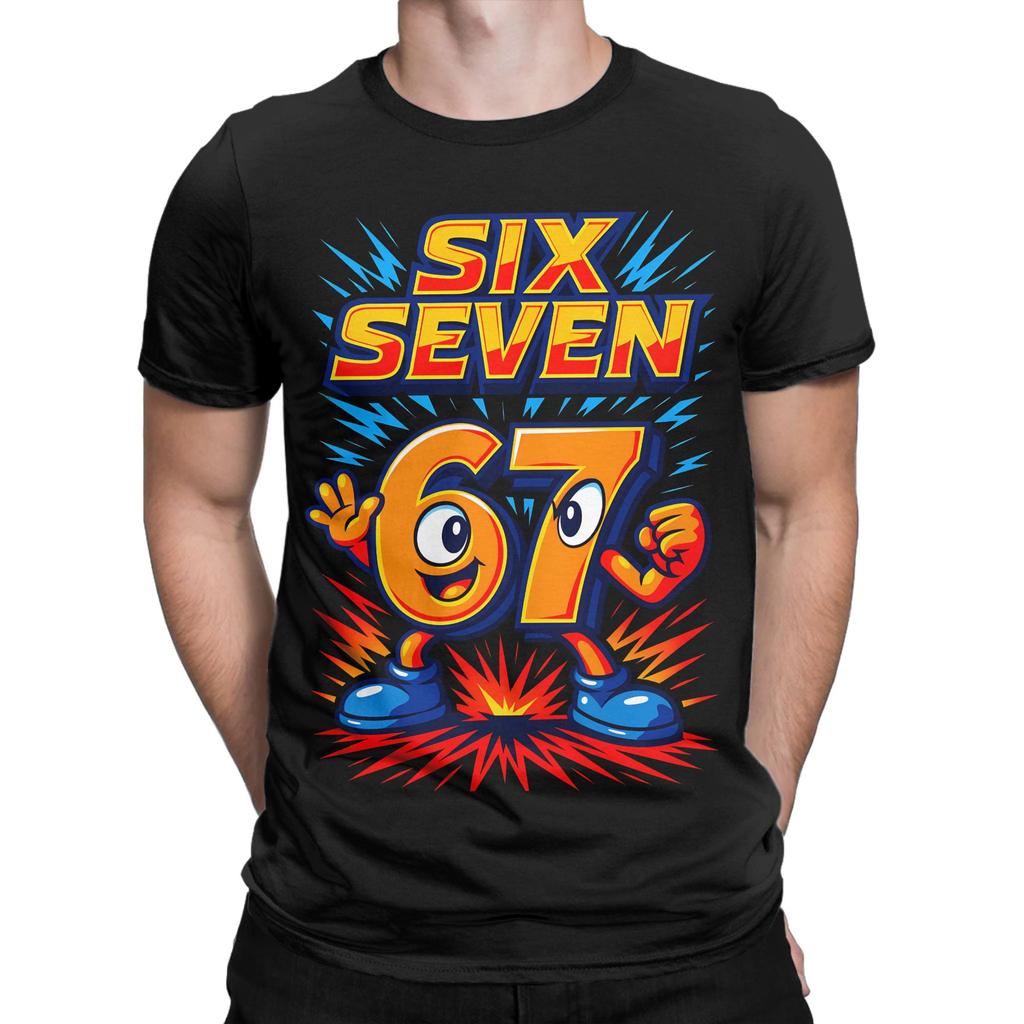 67 Six Seven Italian T Shirt Summer  Leisure T Shirts Male 100 Cotton O Neck Oversize Tees Short Sleeve Vintage Tops