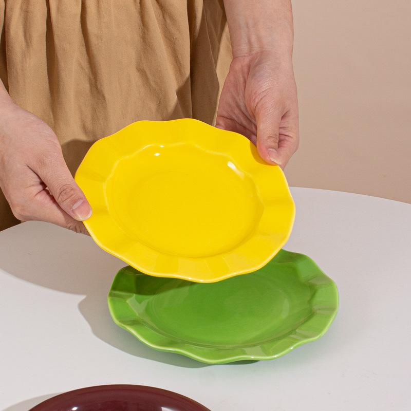 Underglaze Color Hamburger Cutlery Set Dishes Home Beautiful And Beautiful Plates Dinner Plates Cute Bowl Birthday Gifts