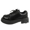 Black with Skirt Platform British Style Small Leather Shoes Women's Summer 2025 New Lace-up Thick Heel Round Head Mary Jane Shoes