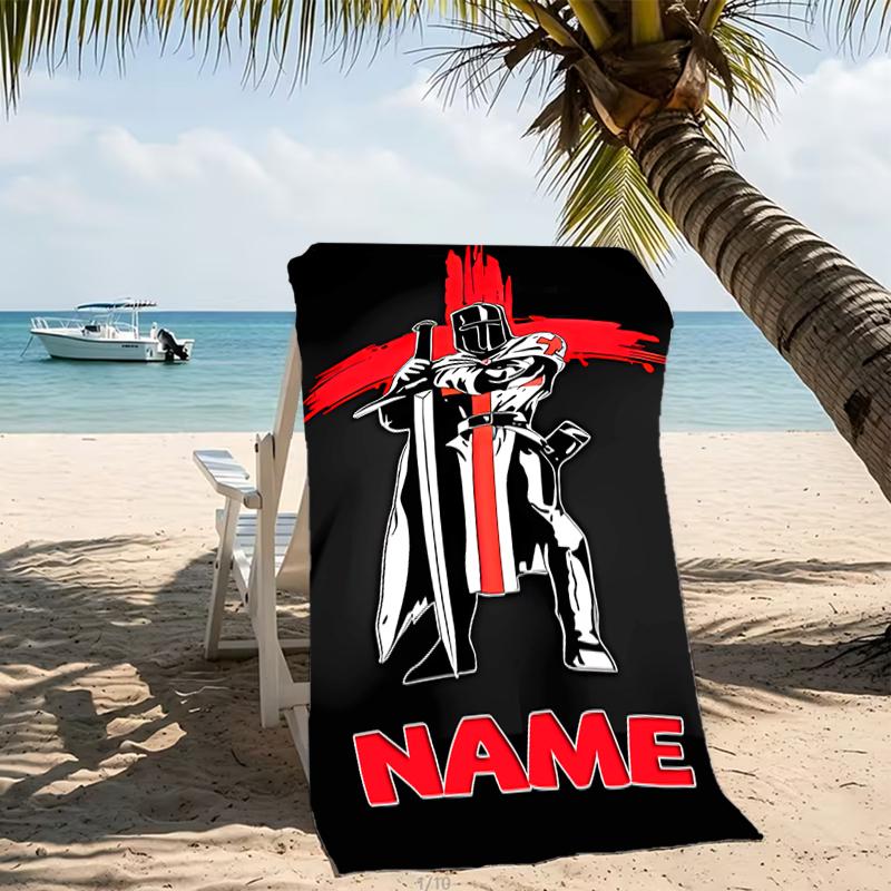 Customizable personalized beach towels Knights Templar themed designs.Suitable for the beach, yoga, sports;ideal as beach accessories