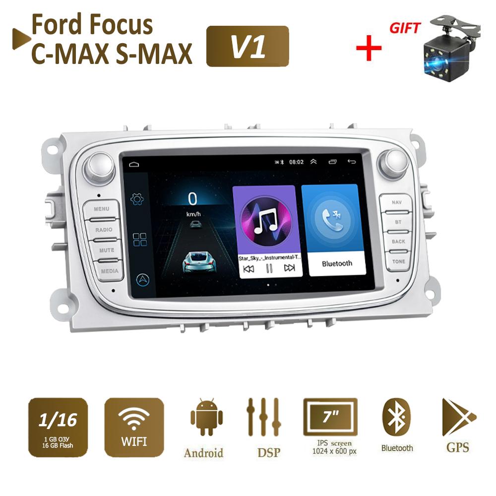 2 DIN Carplay Auto Radio Android Car Multimedia Video Player For Ford Focus Mondeo C-MAX S-MAX Galaxy II Kuga 7" HD Screen Mirror Link GPS 2+32GB