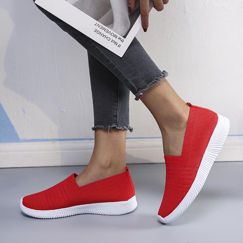 Spring and Summer Women Vulcanized Shoes High Quality Women Sneakers Slip On Flats Shoes Women Loafers Plus Size 43 Walking Flat