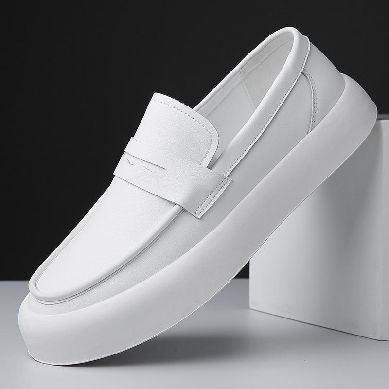 FashionNew Модные кожаные туфли на платформе для мужчин Дизайнерские однотонные деловые мужские туфли на мягкой подошве весна-осень