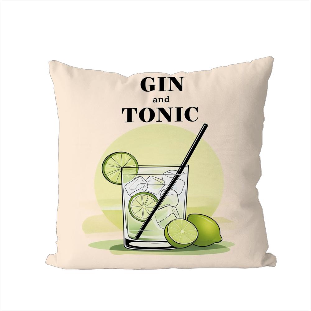 Gin Tonic Cocktail Painting Pillow Case For Car Sofa Decorative Home Doublesided Print Plush Square Throw Pillow Cushion Cove