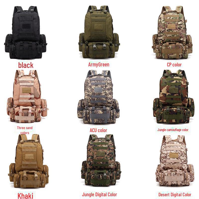Мужской тактический камуфляжный рюкзак: Ткань Оксфорд, большая вместимость, многофункциональность для походов, альпинизма, путешествий и активного отдыха.