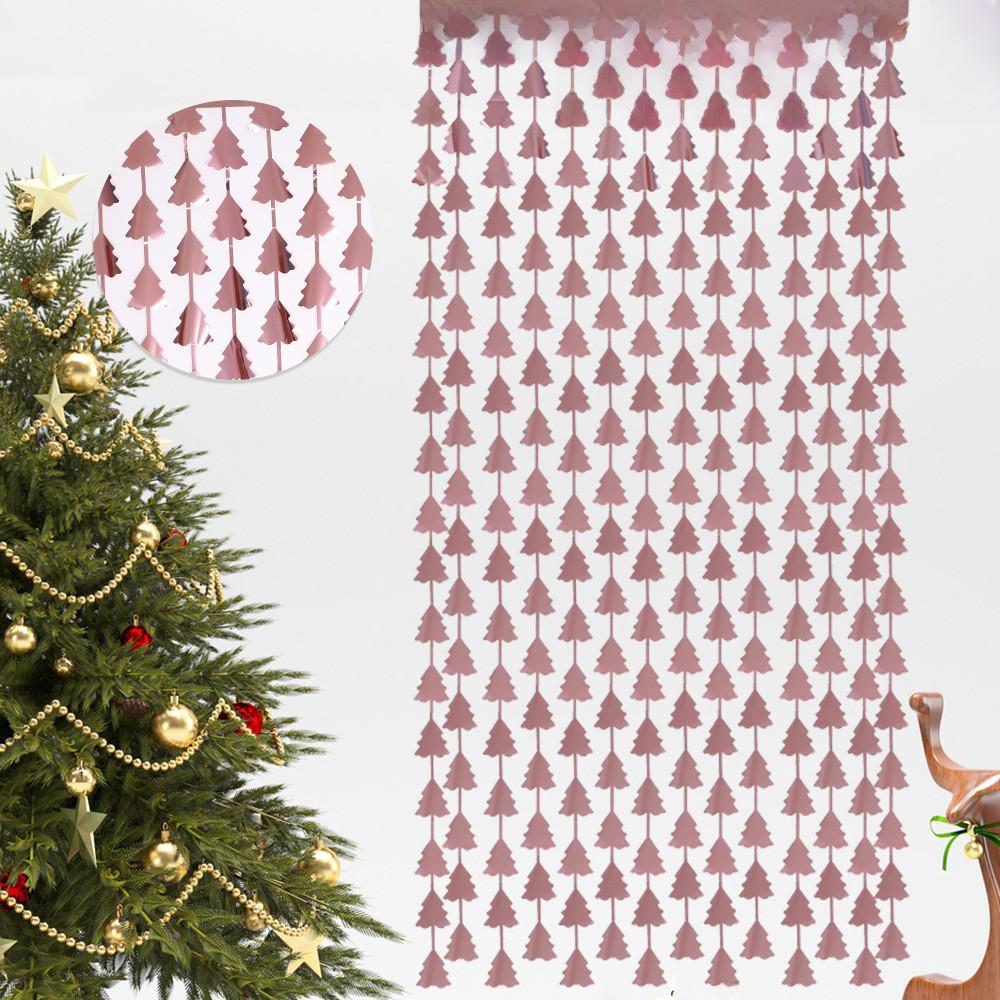 Festive Christmas Tree Tinsel Curtain For Party Decoration And Holiday Celebrations