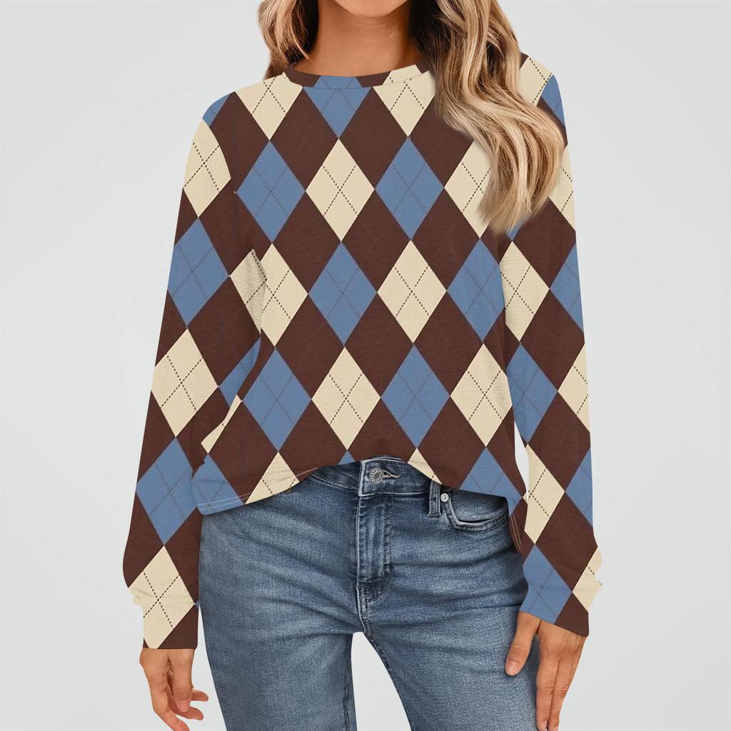 Women's Fashion Long Sleeve Shirts Loose Fitted Crewneck Basic Tops Casual Outfits