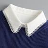 Women Fake Collar Blouse Sweater White Lapel Decor Detachable Collars For Women Black Lace False Collars Woman Lace Half Shirt