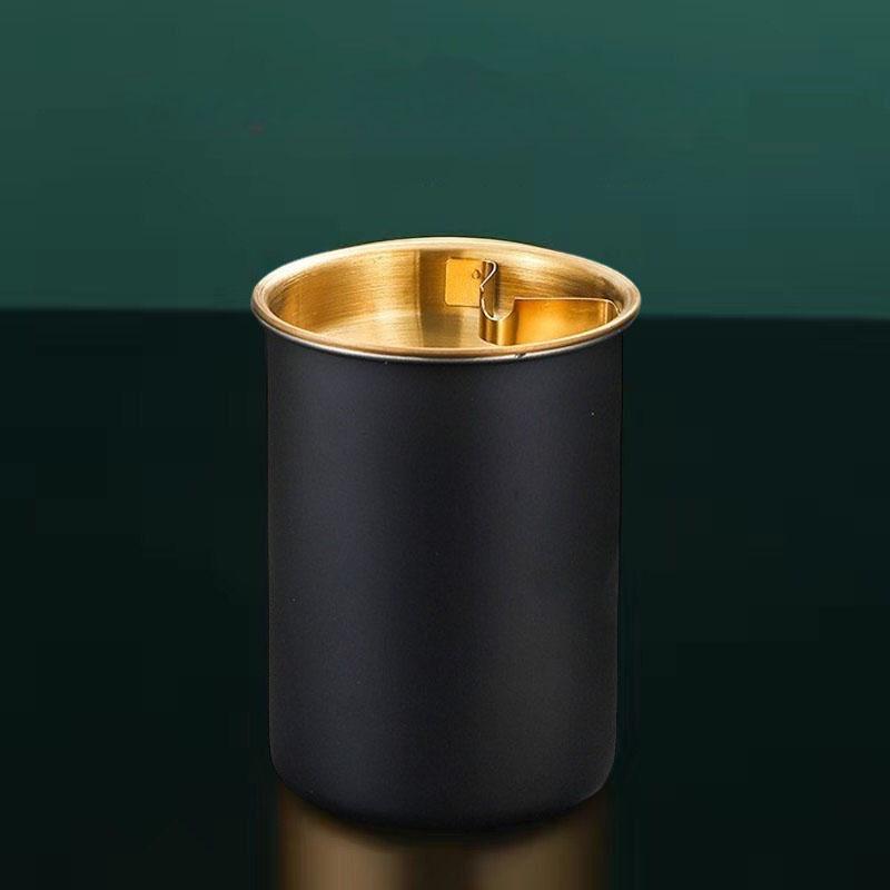 Thickened ashtray stainless steel household car ashtray Internet Coffee bar ashtray funnel with lid  anti-fly ash anti-drop