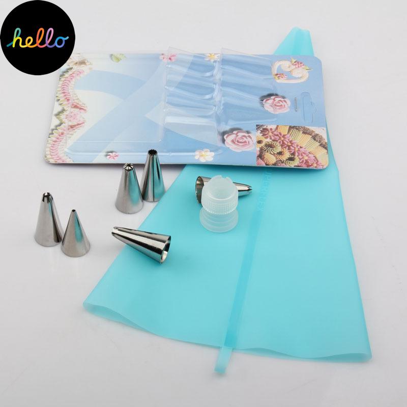 8 шт./компл., силиконовая глазурь, крем, кондитерский мешок + набор насадок из нержавеющей стали, сделай сам, украшение торта