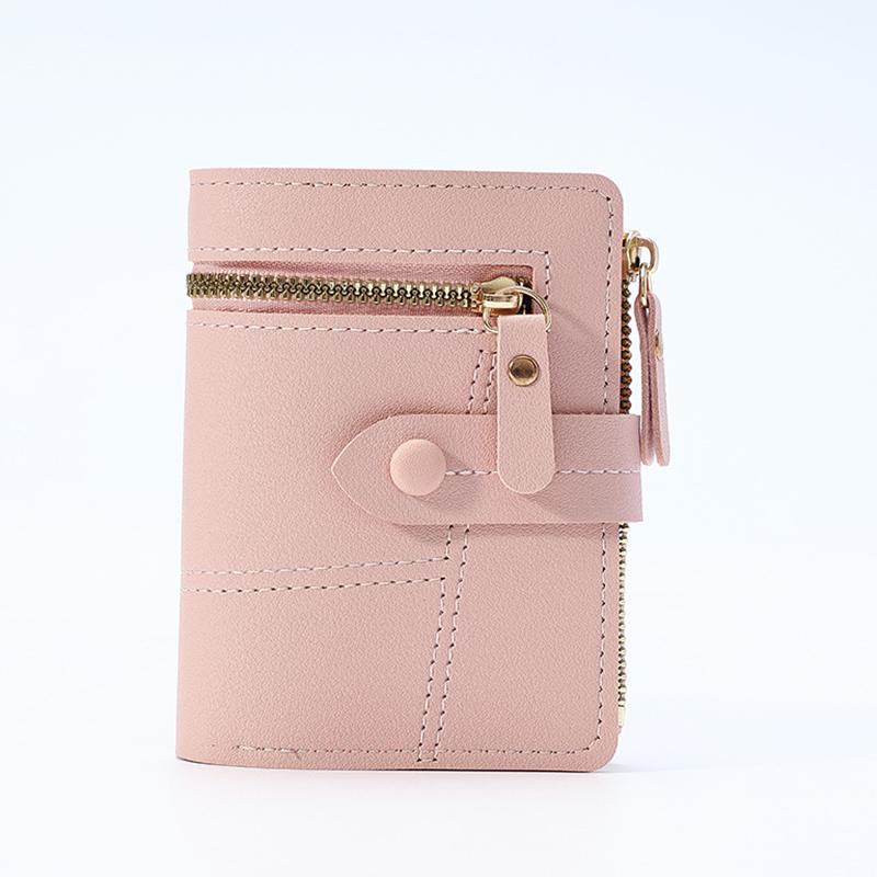 Однотонный кошелек, короткий держатель для карт, роскошный дизайнерский однотонный клатч, ультратонкий кожаный кошелек для женщин