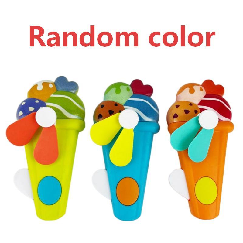Cute Donut Manual Hand Press Fan No Battery Required Mini Cooling Toy for Kids Theme Party Giveaway Gifts