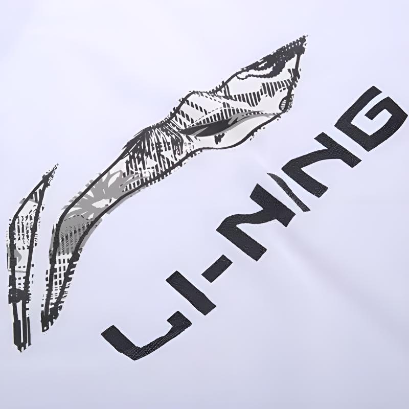 Модный комплект Li Ning с принтом логотипа и букв, приятный к коже, удобный, универсальный, пуловер с круглым вырезом, футболка с коротким рукавом, повседневный спортивный комплект YHST165-1+YKSV147-2