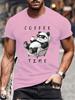 Coffee Chill Panda Enjoying Time T Shirts Men Women Short Sleeve Oversize T Shirt Loose Summer Tee Clothes Casual Fashion Tops