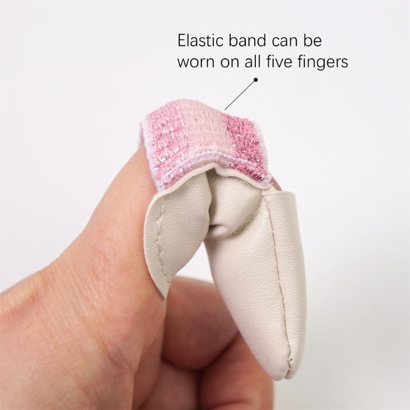 1 Pair Finger Protector Knitting Finger Guards Leather Thimbles Needle Felting Supplies for Hand Sewing Embroidery