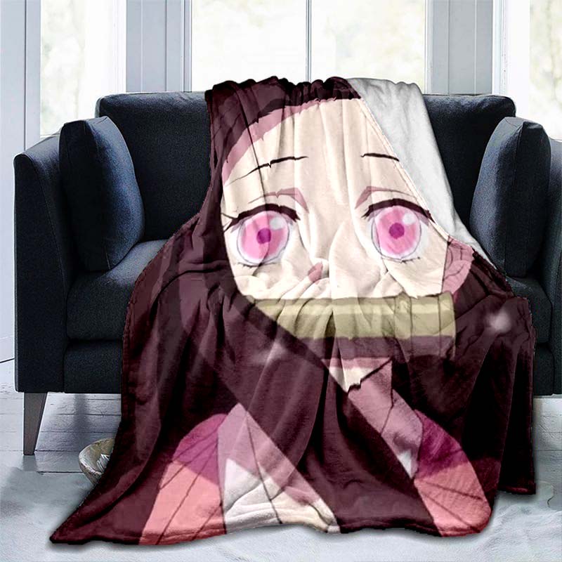 Одеяла Demon Slayer, фланелевые одеяла, аниме, одеяло, коврик, мягкое покрывало, пляжный теплый дорожный чехол для детей, постельное белье, одеяло для дивана