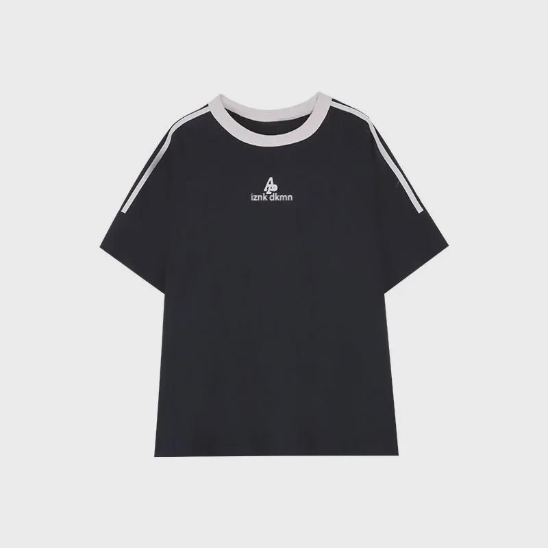 Унисекс футболка с коротким рукавом в ретро-полоску - Свободный крой, круглый вырез, повседневный стиль для весны/лета.