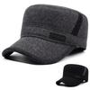 Men's Hat Autumn Winter Cotton Hat Velvet Thick Warm Hat Outdoor Cold-Proof Flat Top Hat Ear Protection Hat