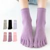 1 Pair Solid Color Cotton Five Toe Socks Women's Socks Autumn Winter Breathable Socks YSX CLE