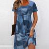 Denim Printed Loose and Large-sized Women's Dresses