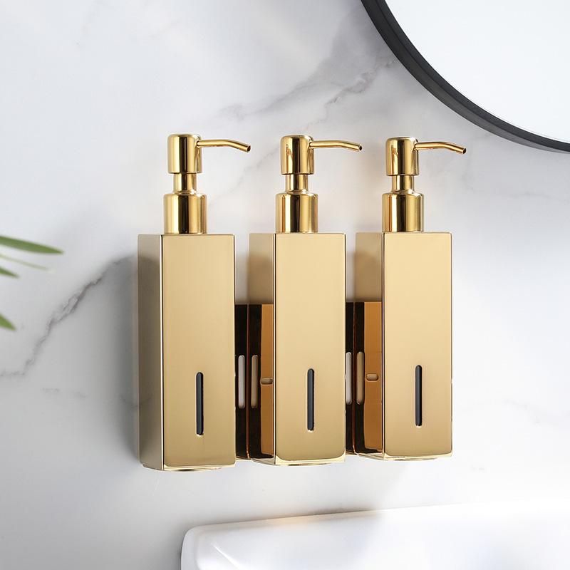 304 Stainless Steel Wall Mounted Hotel Bathroom Handheld Dispensers Manual Press Liquid Soap Dispenser Shampoo Dispensers