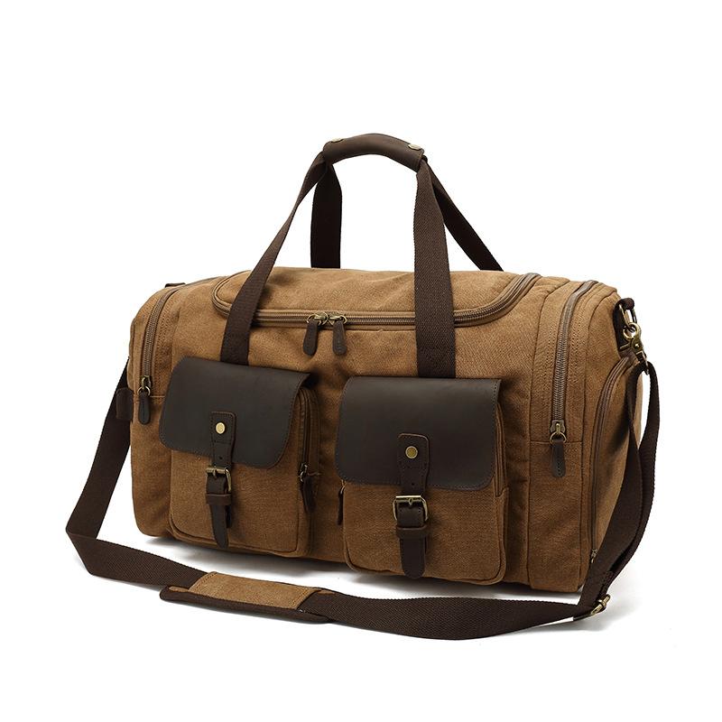 European and American Retro Travel Bags Canvas Leisure Handbags Travel Portable Bags Men's Shoulder Bag