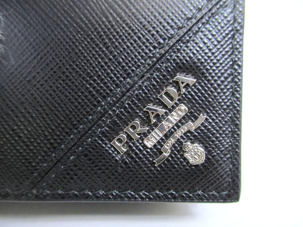 Оригинальный черный кожаный картхолдер PRADA Saffiano #a929 Восстановленный
