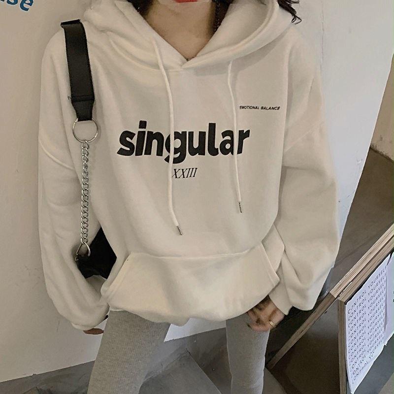 Модная повседневная свободная толстовка с капюшоном для пары на осень и зиму, плюшевая и теплая