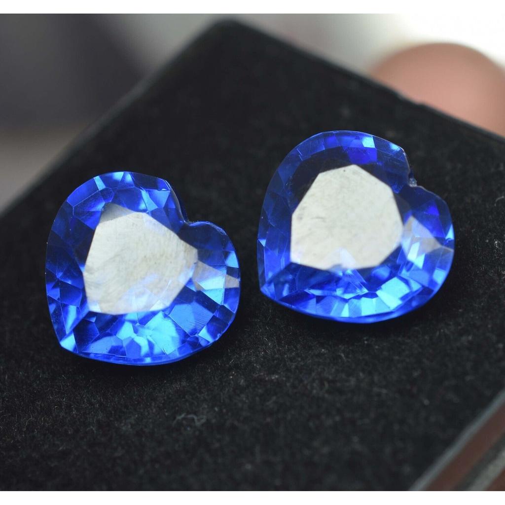 16 Ct NATURAL Tanzanian Blue Tanzanite Heart Cut Loose Gemstone Pair
