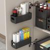 Wall Mounted Folding Plastic Storage Rack Multifunctional Cabinet Organizer Shelf Punch Free Kitchen Storage Organizer