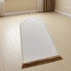 Embossed Prayer Mat Islamic Flannel Prayer Rug Portable Anti-Slip Padded Prayer Mat for Mosque Umrah Hajj Ramadan