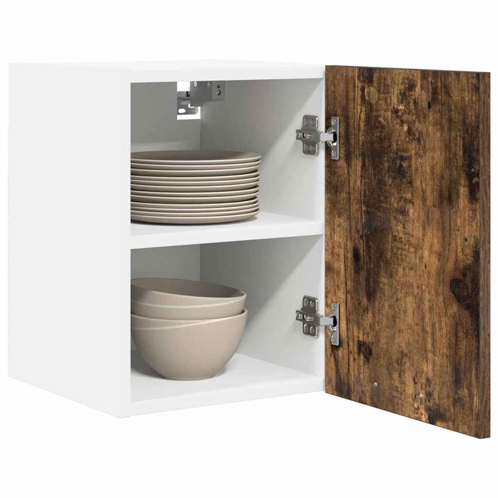 Wall Mounted Cabinet 2 pcs Smoked Oak & White 30 x 31 x 40 cm