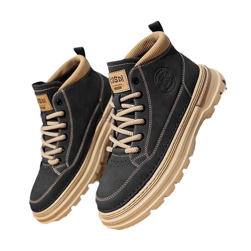 Fashion High Top Boots Men's Shoes Fashion Motorcycle Ankle Boots Shoes for Man Spring Boots Men's Sneakers British Casual Botas Hombre