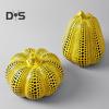 Yellow Polka Dot Pumpkin Statue Mini Pumpkin Resin Sculpture Dotted Pumpkin Figurine Home Office Desktop Decoration Ornament
