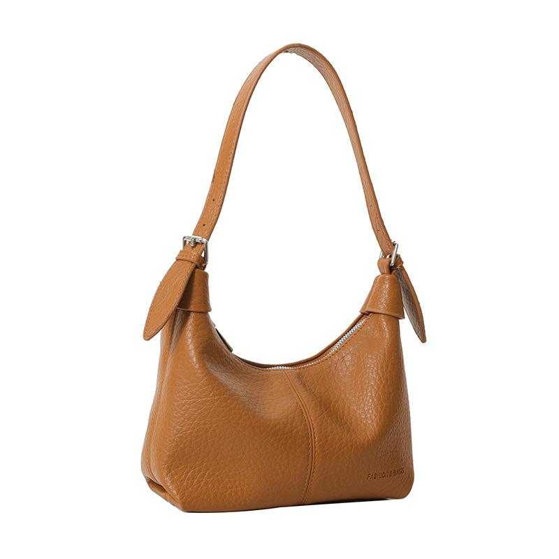 New Fashion Women's Underarm Shoulder Bags Textured Soft Leather Crossbody Bag French Vintage Simple Handbags