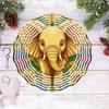 Classic Wind-Powered Hanging Windmill with Small Elephant Design – Decorative Outdoor Spinning Garden Ornament for Patio