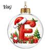 Xmas Wall Hanging Ornaments 26?Letter Acrylic Christmas Ball Ornament, 3D Crystal Style Alphabet Tree Decorations Pendant, Home Party Holiday