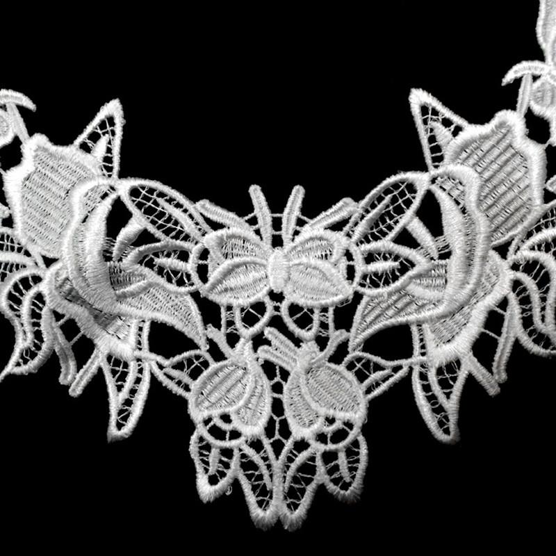 2PCS Water-soluble Lace Embroidery Polyester Silk Hollowed Out Corsage Collar Fake Collar DIY Clothing Handmade Accessories