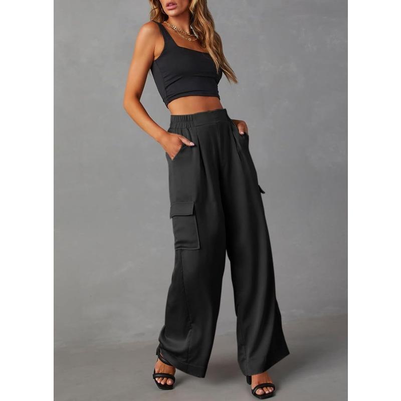 Women's New Summer New Casual Trousers High Waisted Wide Leg Work Trousers Trousers