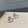 Серьги-пусеты в виде свиного пятачка женские 8 типов серьги с буквами CD легкая роскошь ins ниша простые полые гладкие серьги-кольца с японскими иероглифами