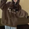 Women's Loose Korean-Style Hooded Sweatshirt for Autumn and Winter