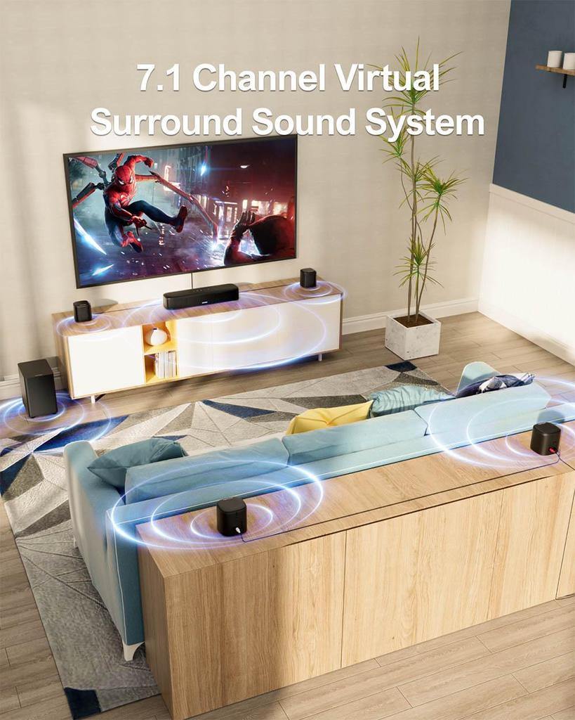 Ultimea  Aura  A40 Soundbar Subwoofer Speaker Kit, 7.1 Channel, App Control, 10 Bands Equalizer Settings