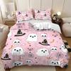 3pcs Halloween Themed, Cartoon Ghost, Spooky Pattern Bedding Set, 1*quilt Cover+2*pillowcase, Halloween Home Decoration